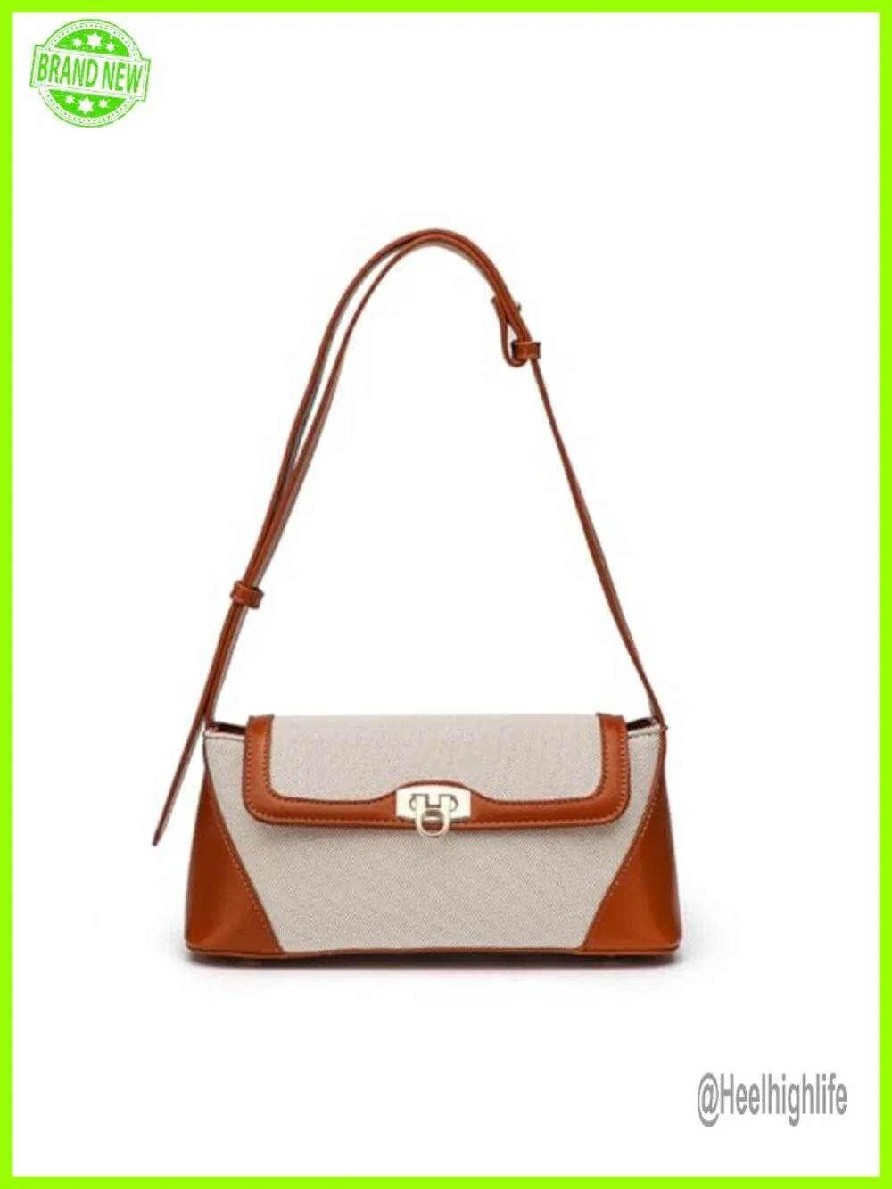 Retro PU Leather Underarm Hobo Tote Bag with Buckle Closure